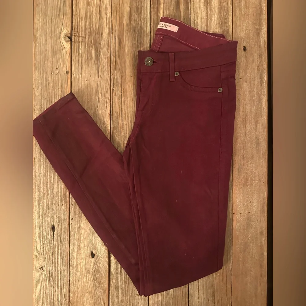 Rick & Skinny | Coated Maroon Red Skinny Jean - Picture 3 of 10